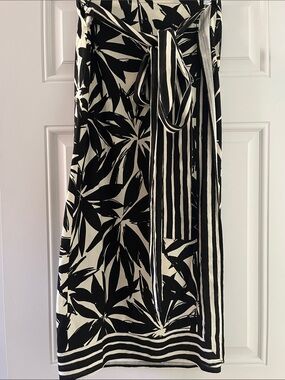 Linen wrap midi skirt